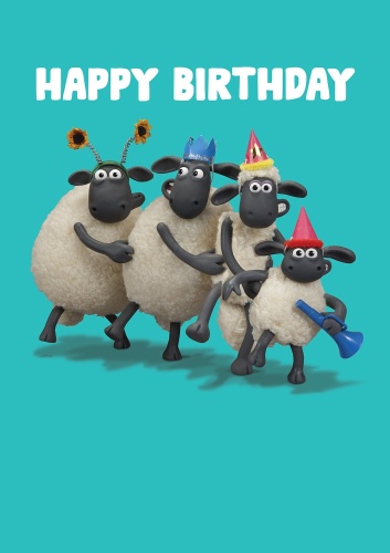 Shaun the Sheep Happy Birthday Conga Greetings Card